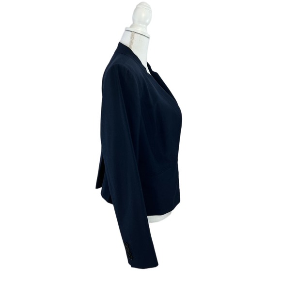 Womens Ann Taylor Collarless Navy Blazer Size 14 - Picture 2 of 9